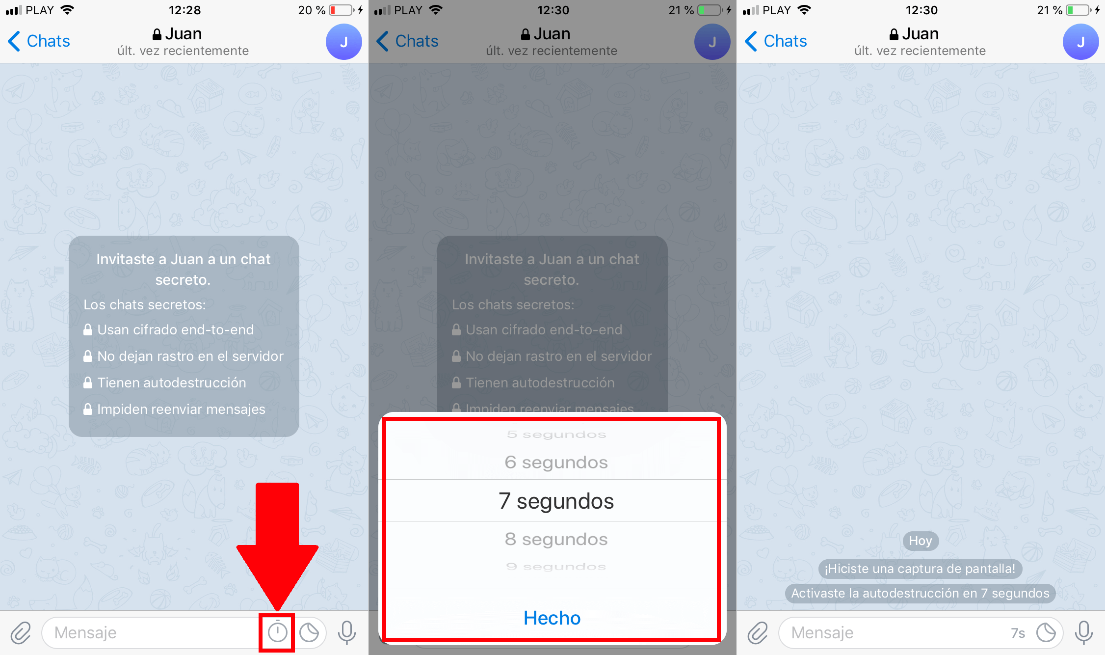 Telegram permite la creación chats secretos