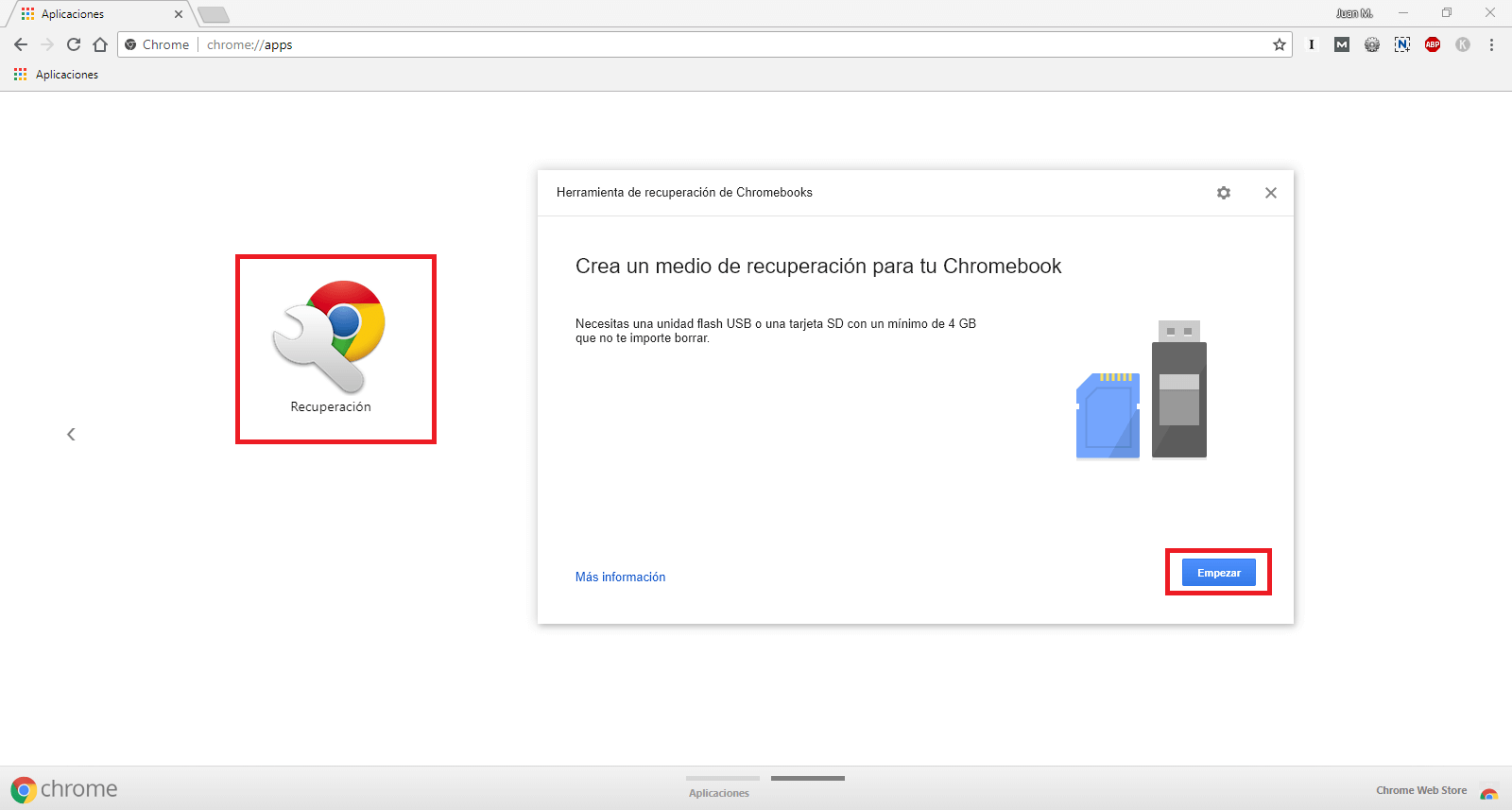 como instalar en un usb el sistema chrome os