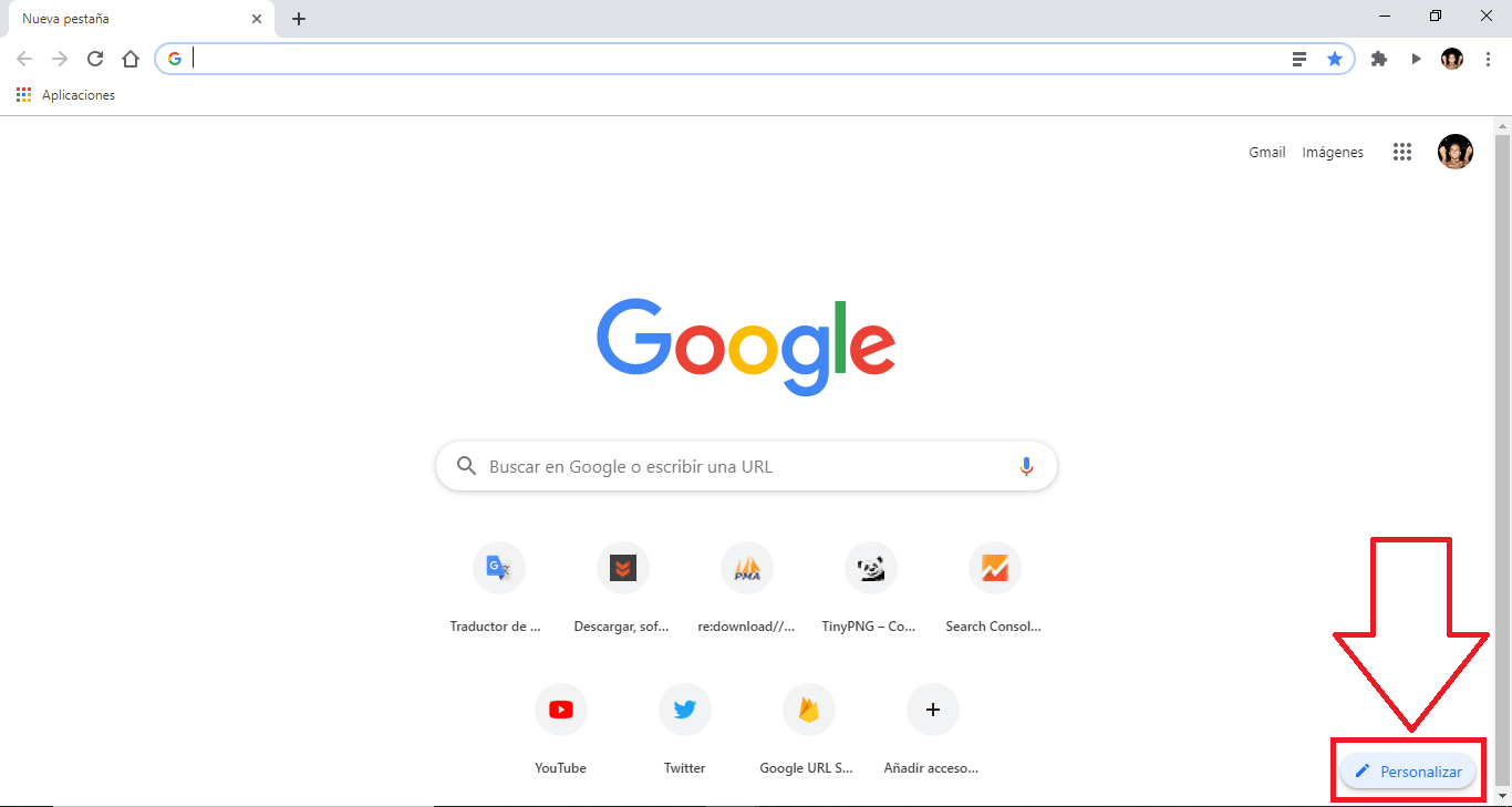 personalizar el fondo de pantalla de google chrome