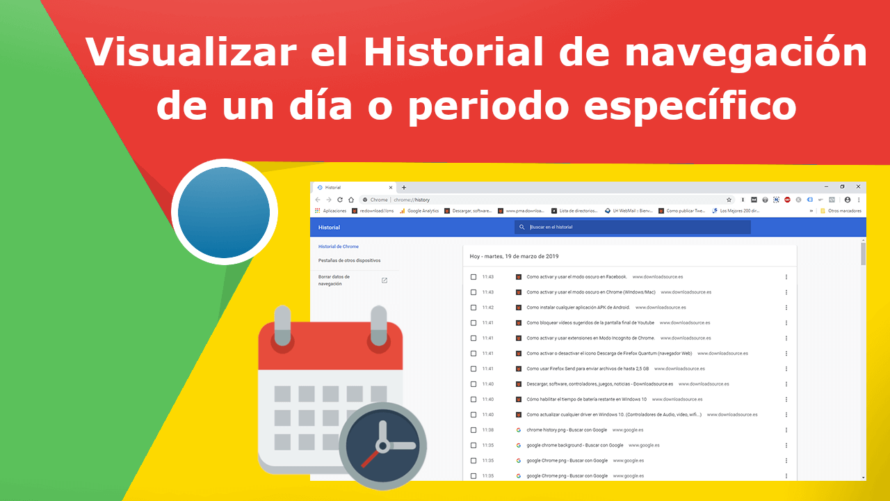 como ver el dia especifico en el historial de navegación de Google Chrome