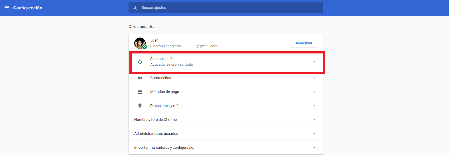 sincronizar las pestañas de Chrome entre pc y movil