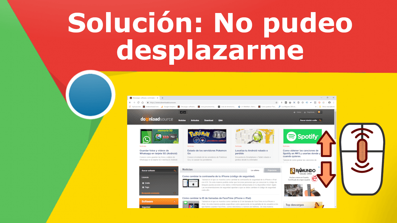 solucionar el desplazamiento en Webs desde el navegador google Chrome