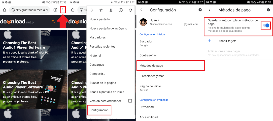 agregar una tarjeta de credito a chrome para facilitar las compras