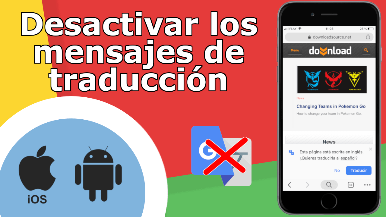 desactivar los mensajes de traducción de sitios Webs en Chrome para iPhone o Android