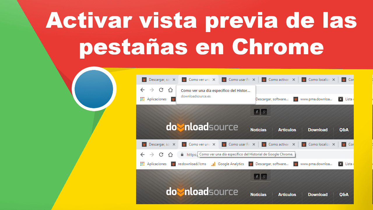 como activar la vista previa de las pestañas de tu navegador Web Google chrome