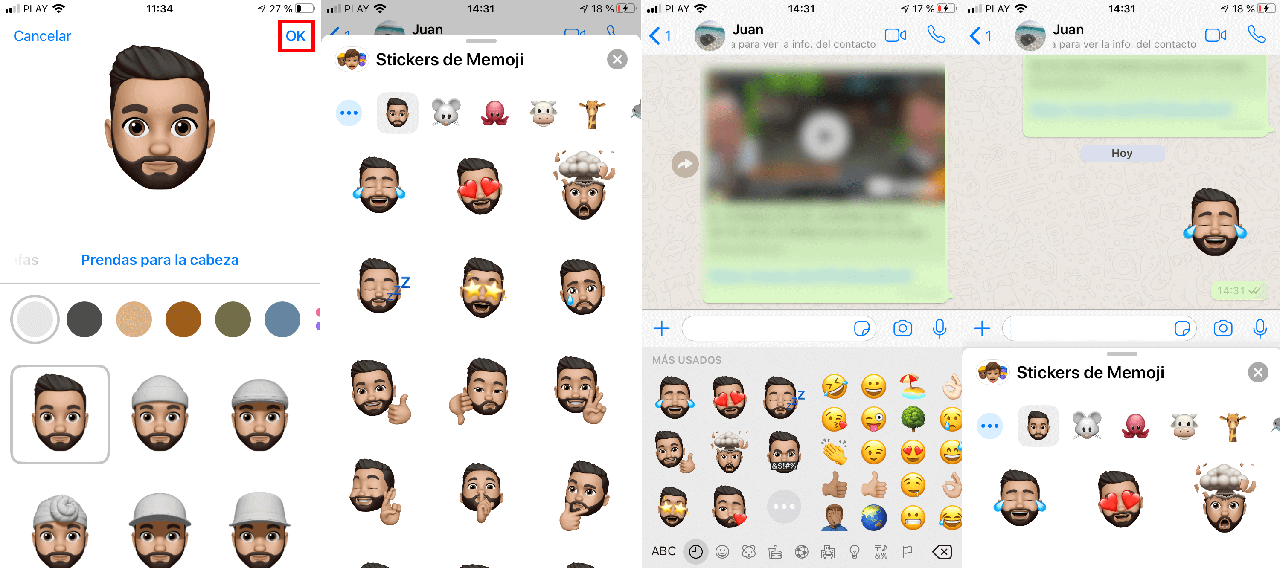 emoji con tu cara en iPhone