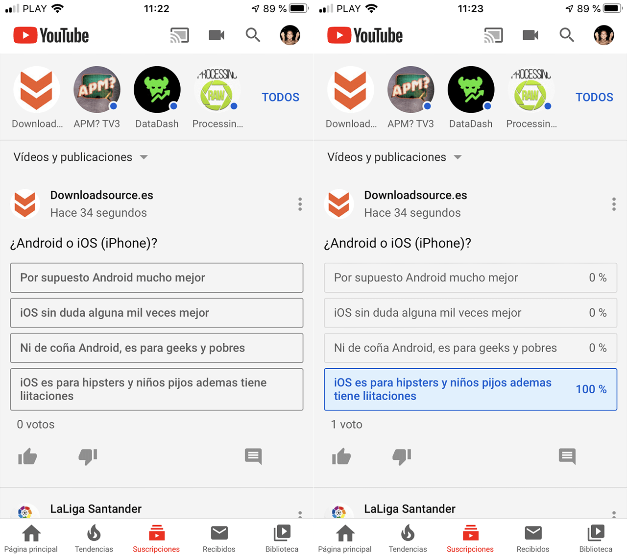 crear y enviar encuestas a usuarios en Youtube