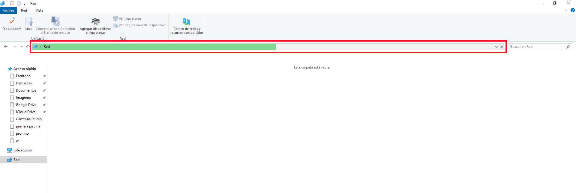 No se muestran los dispositivo de red en windows 10