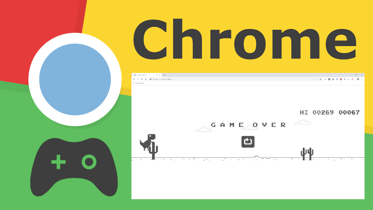 Como jugar al videojuego oculto del dinosaurio en Chrome