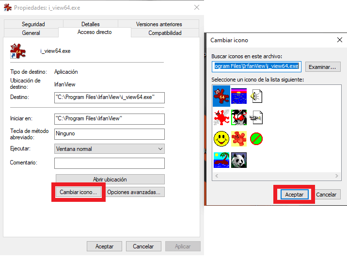 escudo de administrador en los iconos de Windows 10