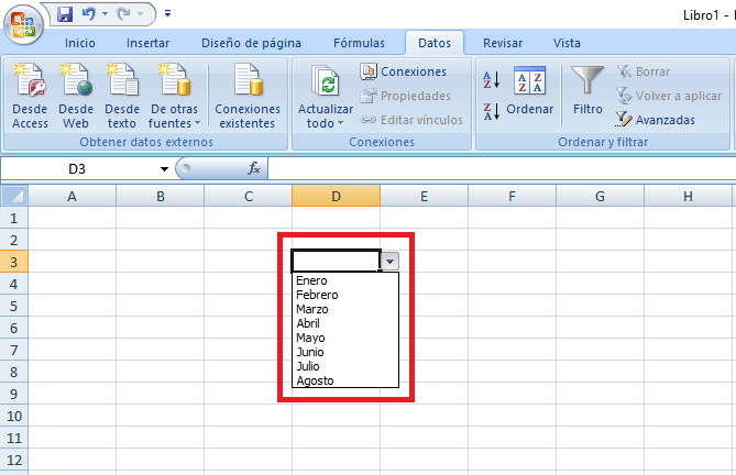 Cómo crear una lista desplegable de opciones en Excel