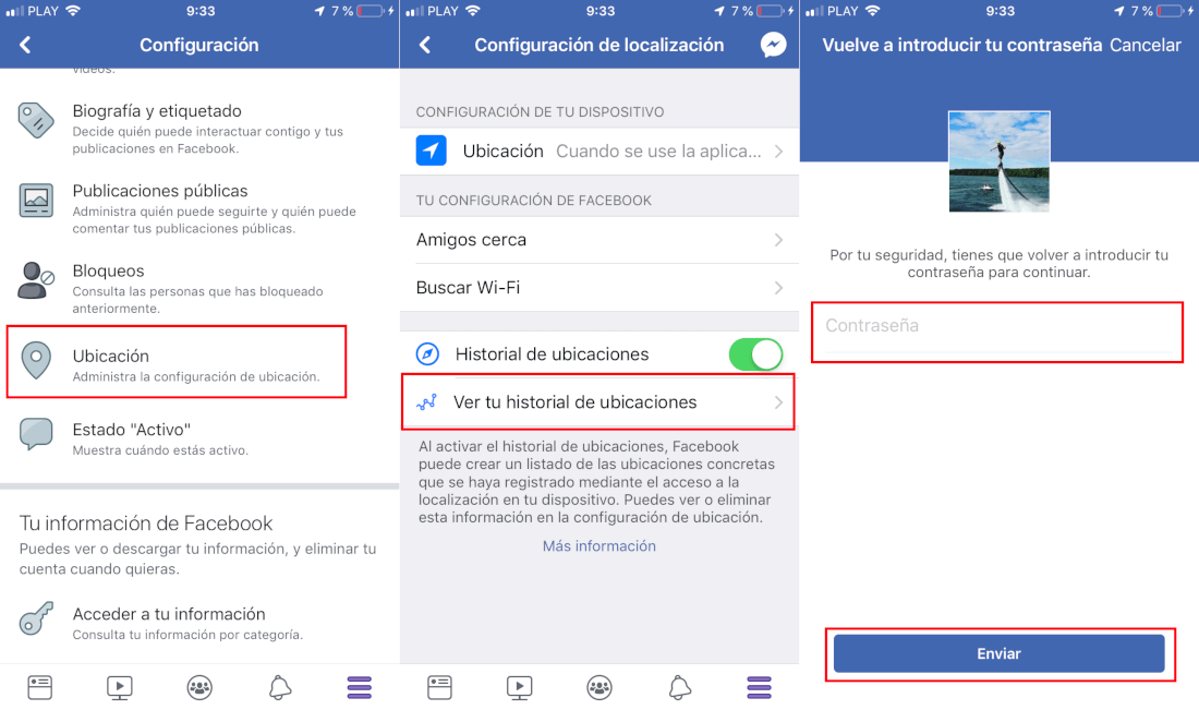 como borrar el historial de ubicacion de Facebook