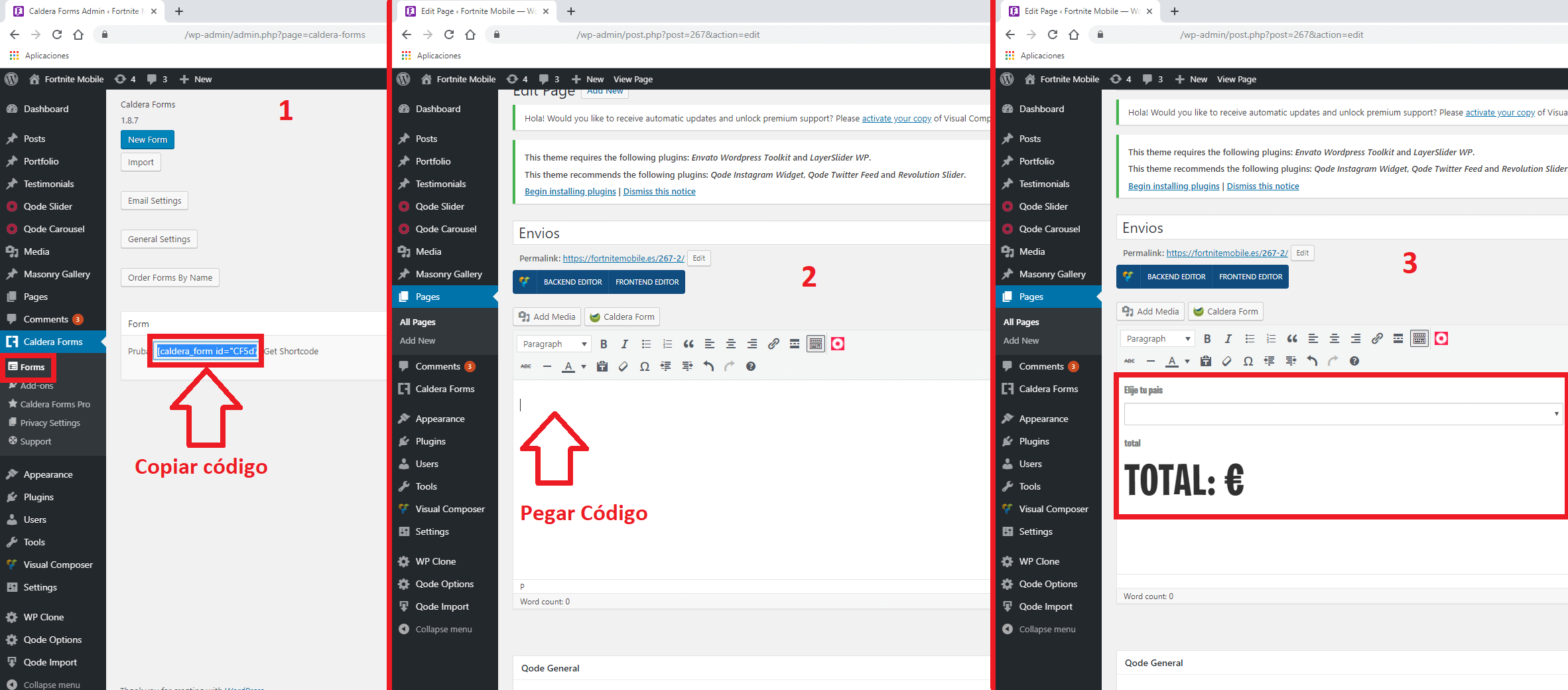 Una lista de opciones que haga que cambie las opciones mostradas en la segunda lista de opciones en Wordpress