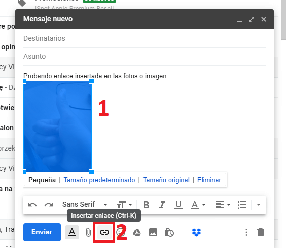 imagen con hipervinculo en correo de gmail