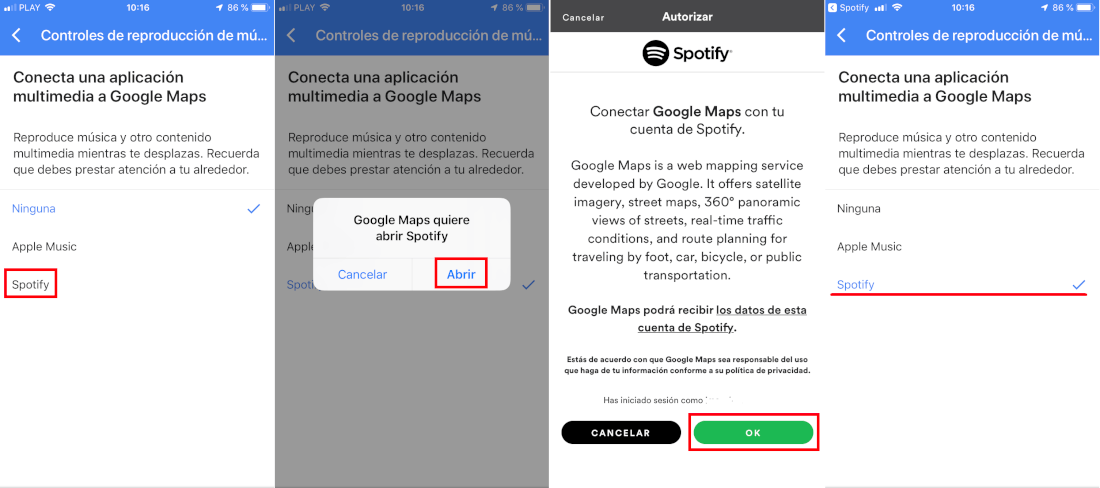 controlar tu música sin salir de Google Maps