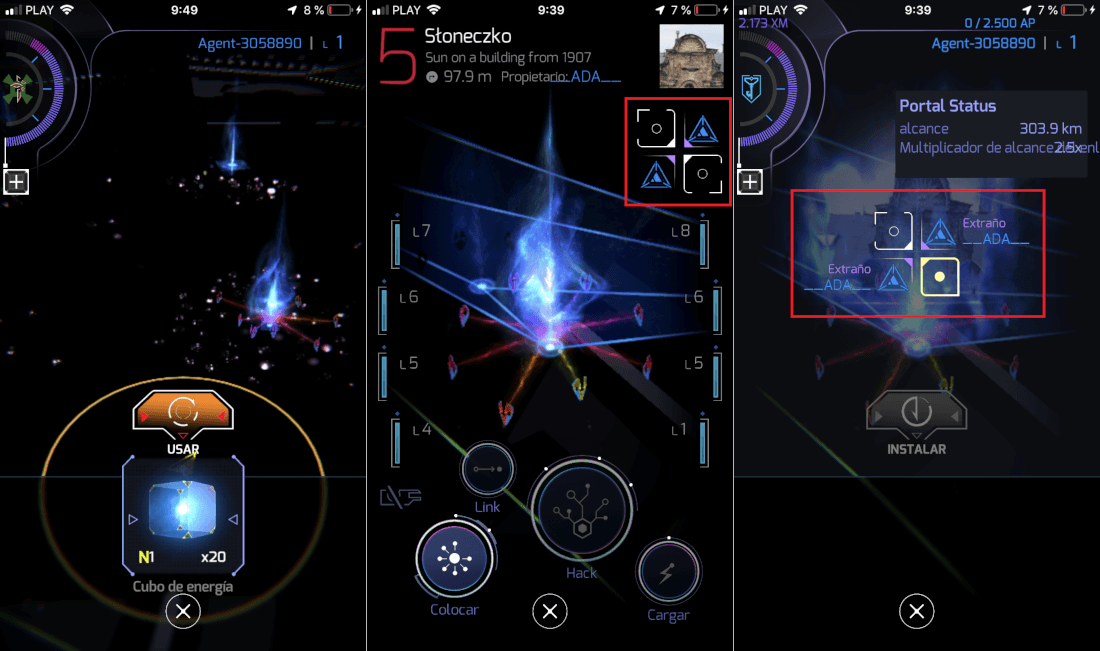 Glyph hacking en Ingress prime videojuego