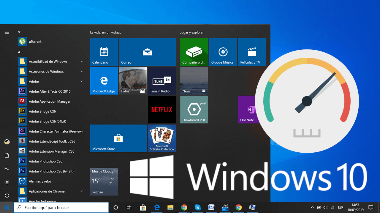 como hace que el menú de inicio de Windows 10 se abra mucho más rápido