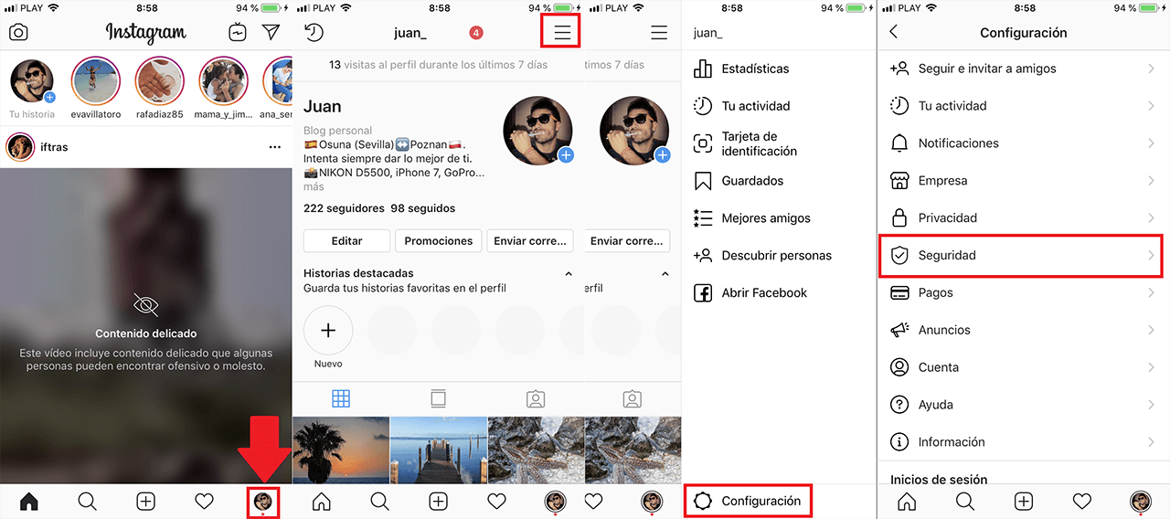 Eliminar el historial de búsquedas de instagram