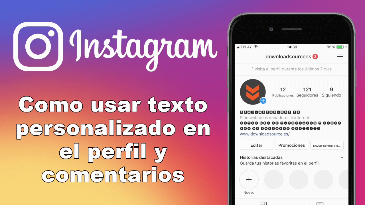 usar texto personalizado en Instagram