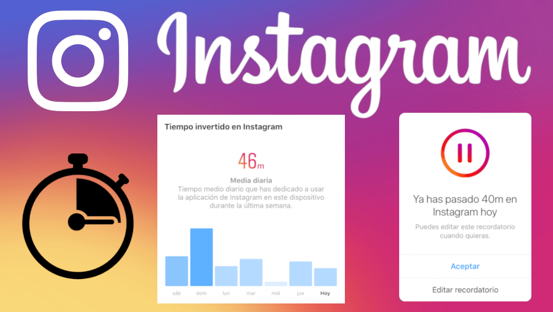 como mostrar el tiempo empleado en Instagram