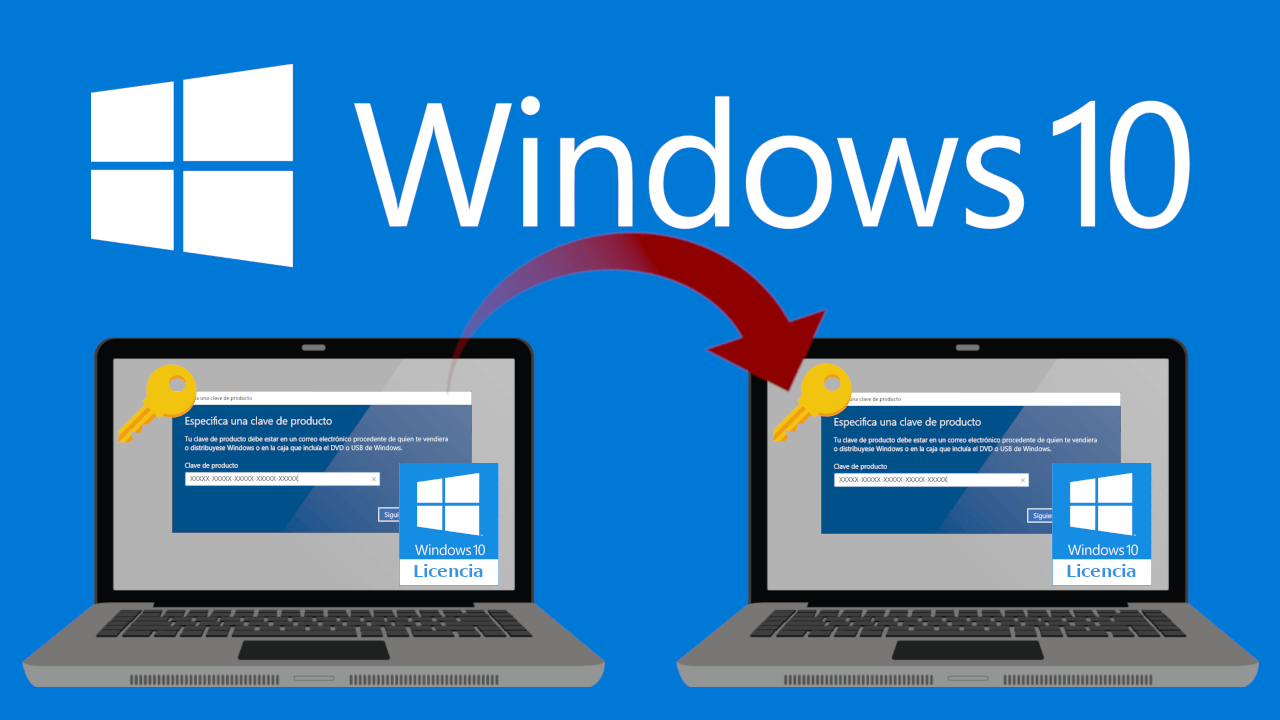 como transferir la clave de producto de Windows 10 de un ordenador nuevo