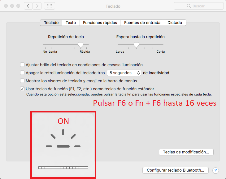 Como activar o la iluminación del teclado de tu MacBook.