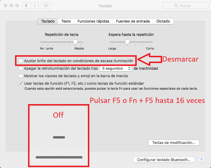 Como activar o la iluminación del teclado de tu MacBook.