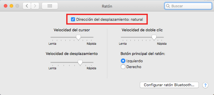 invertir el sroll del raton de mac para que sea igual que en windows