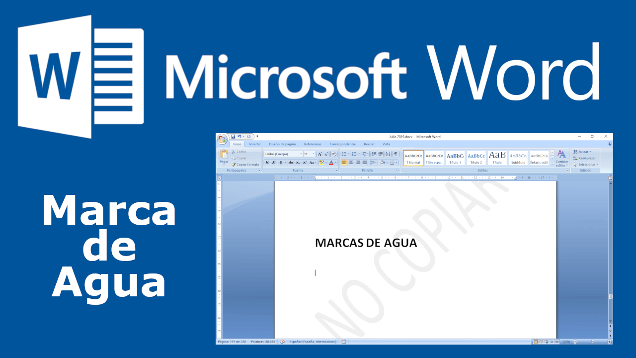 como poner marca de agua a un documento de word