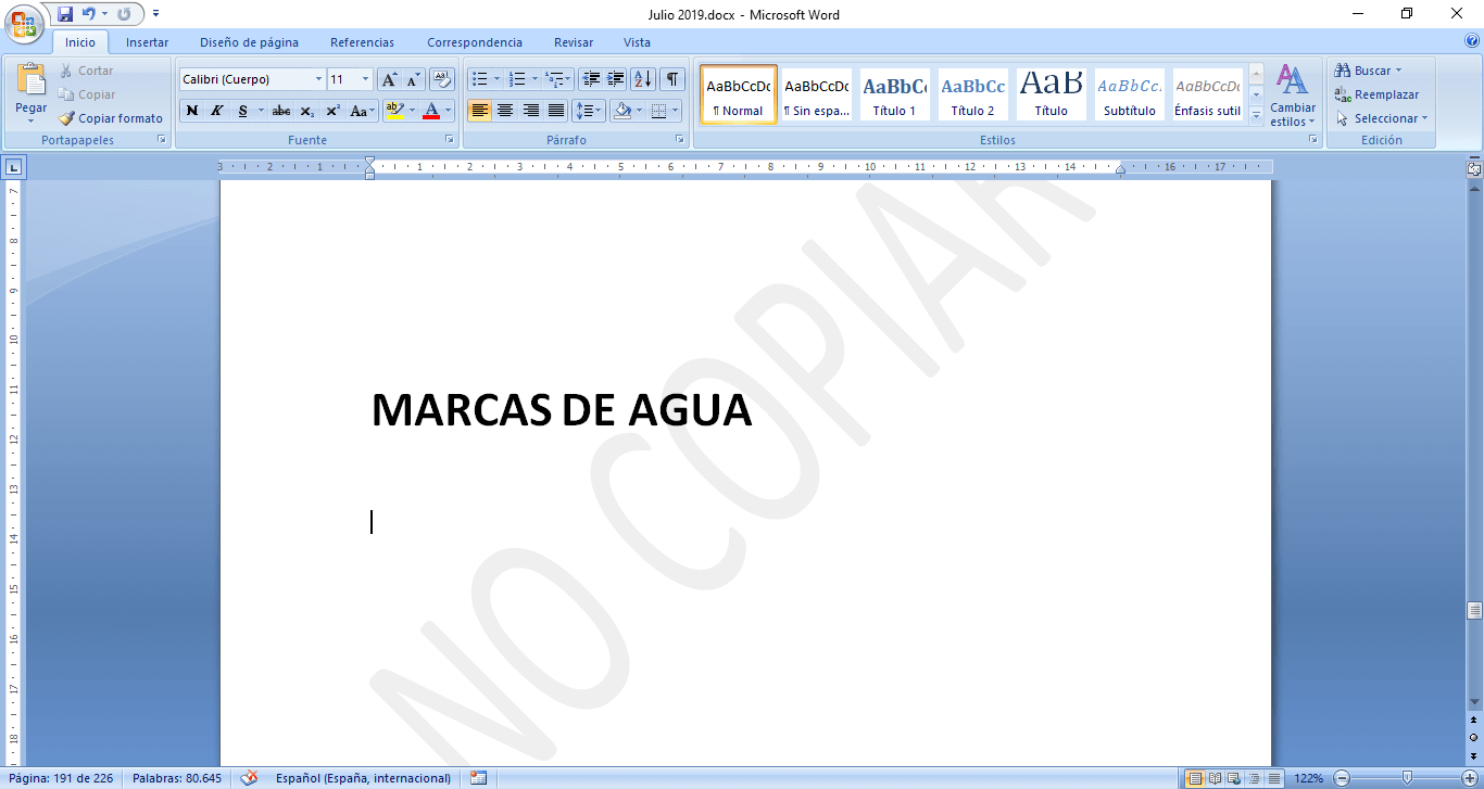 Proteger tus documentos de word con marcas de agua