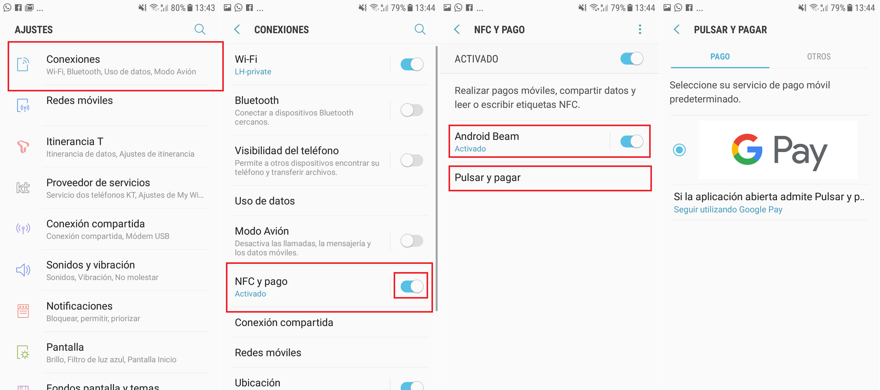 activar NFC y Android Beam en tu telefono