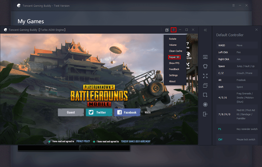 PUBG movil se queda congelada en la pantalla de carga en el simulador para pc