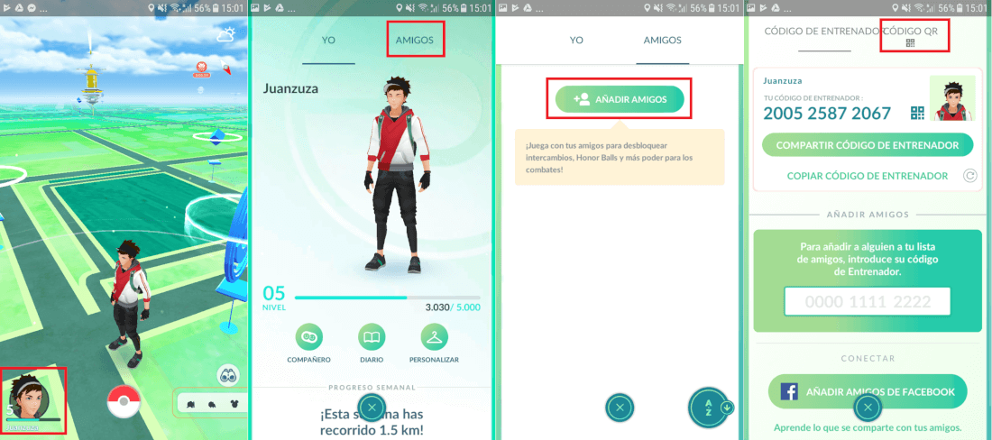 Pokemon Go te permite añadir amigos a tu perfil