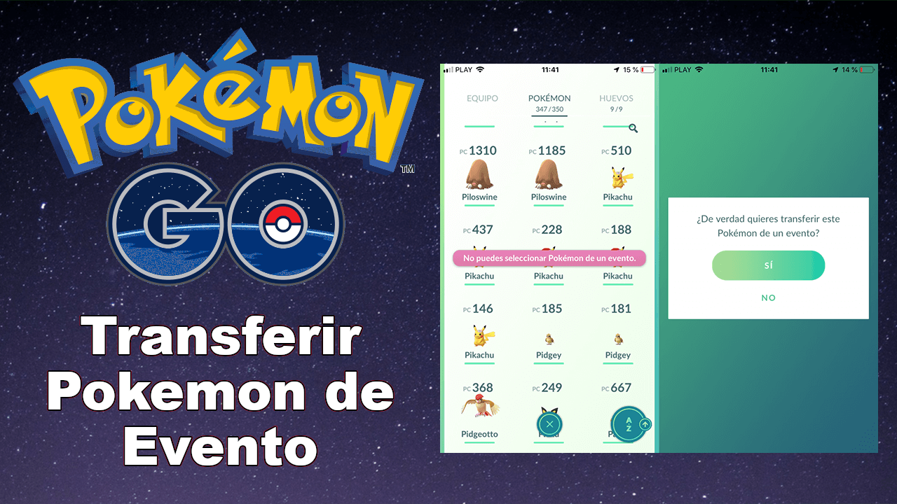 Como transferir pokemon capturados en eventos de Pokemon Go