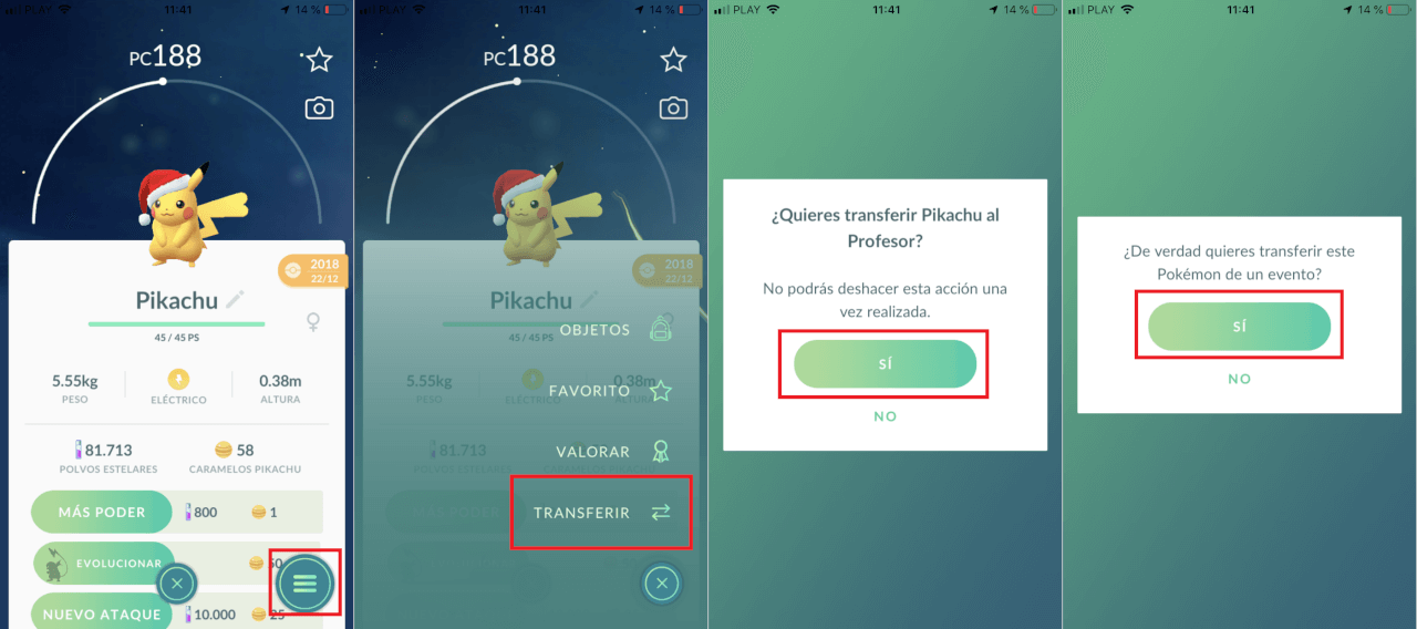 Pokemon Go permite transferir los Pokemon capturados en un Evento