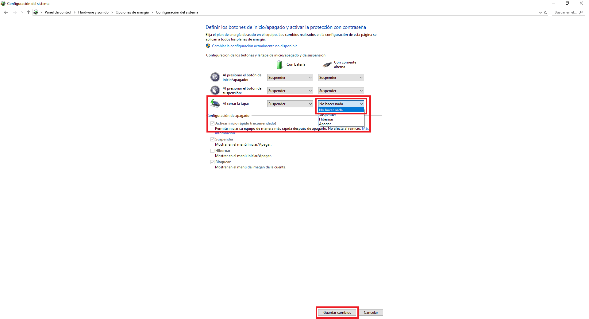 Como usar el portátil incluso con la tapa cerrada (Windows 10). 