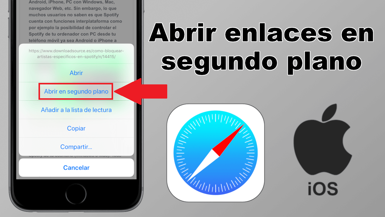 como hacer que safari abra los enlaces en una pestaña en segundo plano en iPhone o iPad