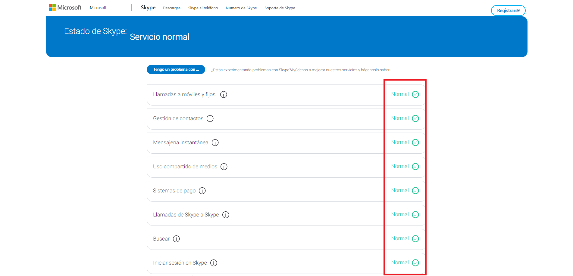 Skype no puede enviar mensajes en los chats 