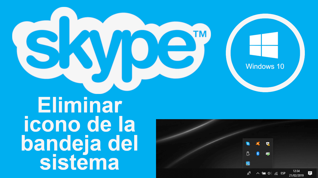 eliminar el icono de Skype de la bandeja del sistema de windows 
