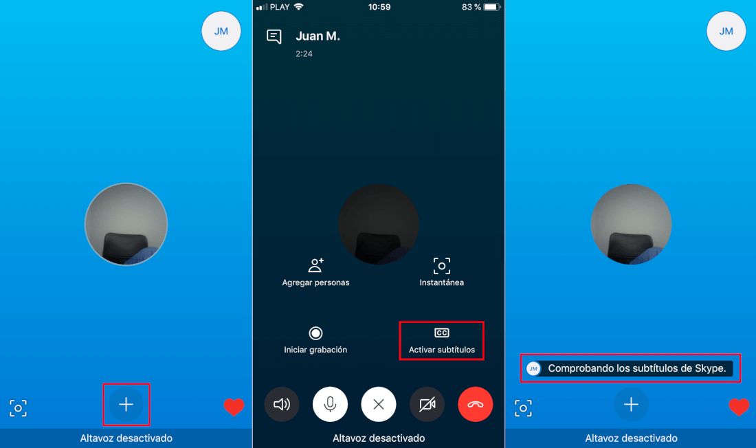 Poner subtitulos en las conversaciones de Skype en tu telefono