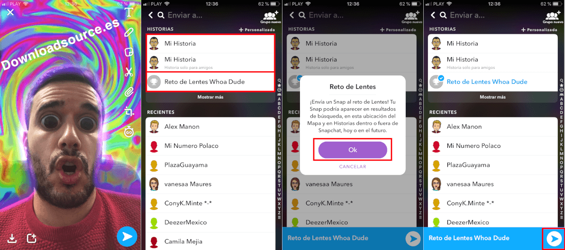 snapchat introduce los nuevos retos de lentes para Android e ios