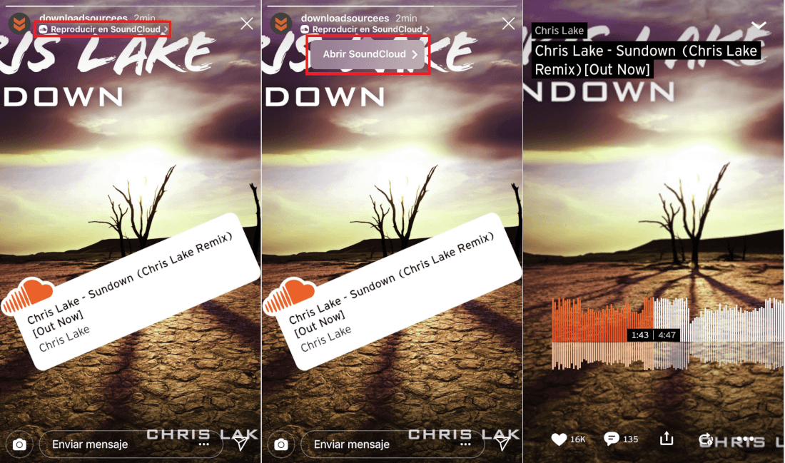 añadir musica de Soundclound en tus Historias de Instagram