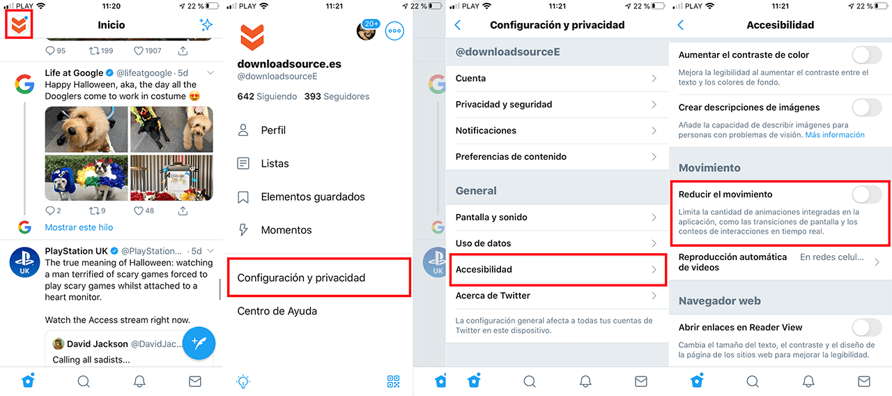 como evitar que el muro de Twitter se actualice automáticamente 