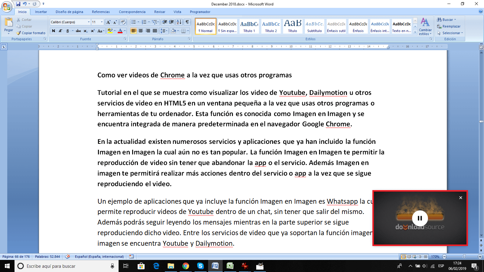 Youtube per mite ver videos en pequeñas ventanas flotantes de chrome al mismo tiempo que hacer uso de tu ordenador