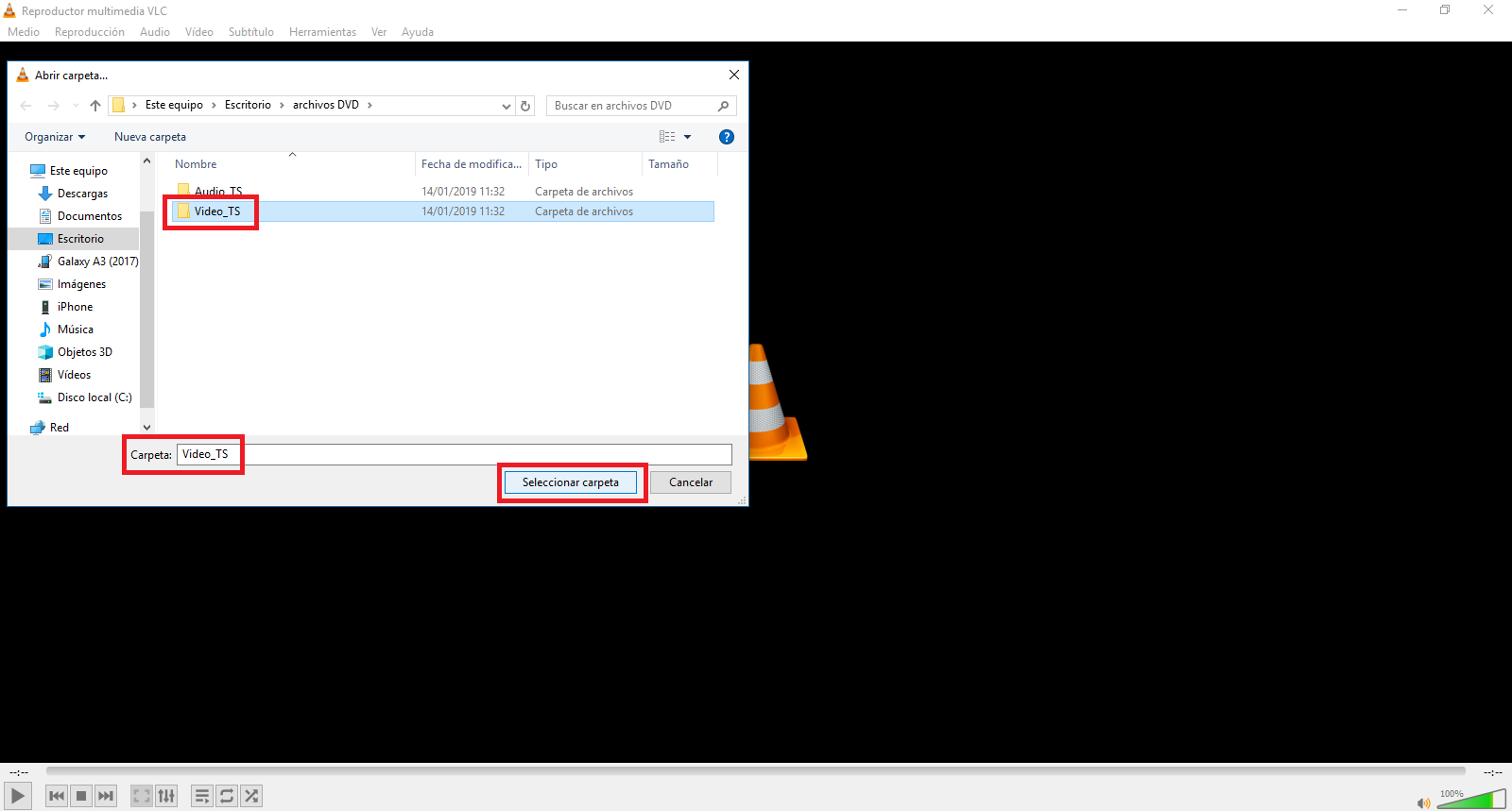 como abrir los archivos de video vob (video_TS) de DVd en Windows