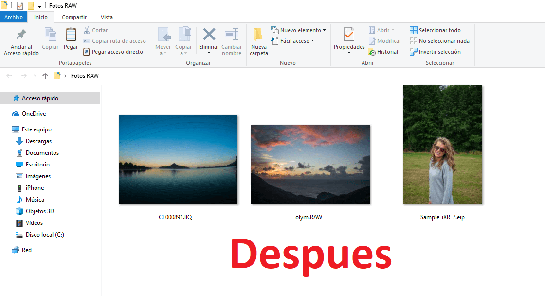 abrir fotos de formato desconocido en la app Fotos de Windows 10