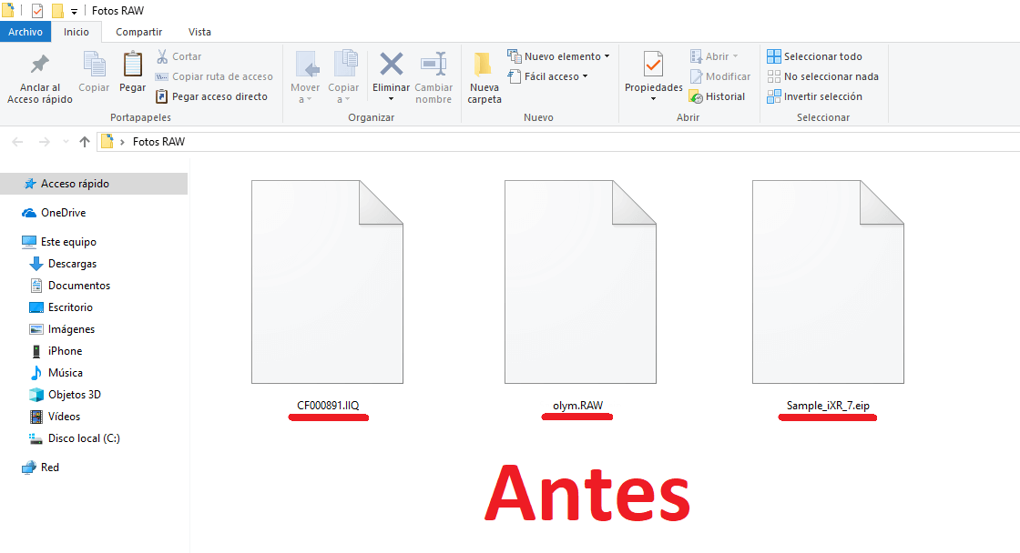 abrir archivos RAW en la app Fotos de windows 10