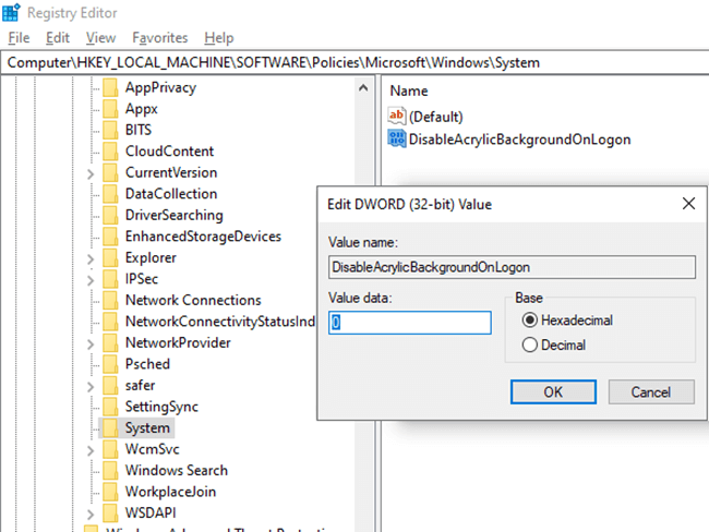 como deshabilitar la pantalla de inicio de Windows 10 borroso o desenfocado 