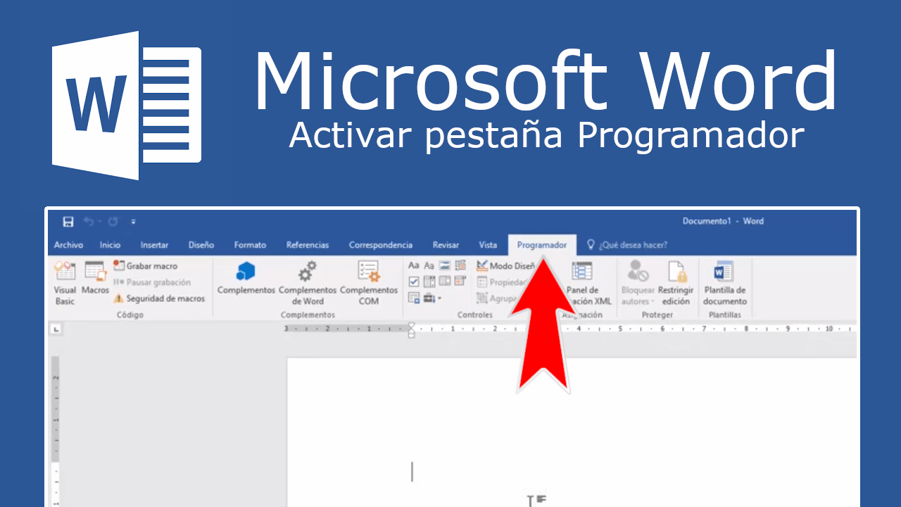 como activar la pestaña programador en word