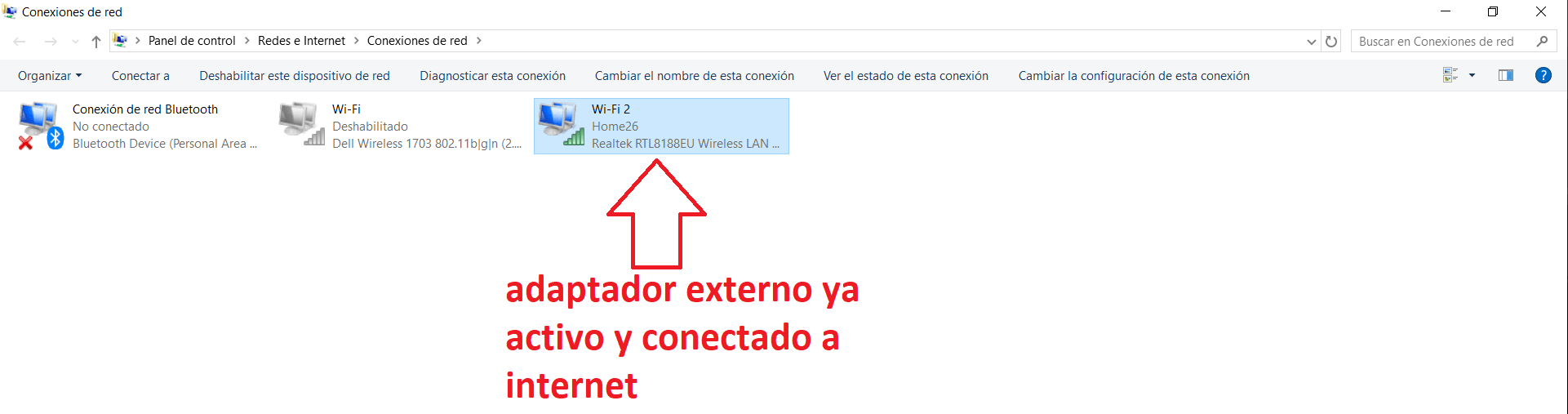 adapatador Wifi externo para Windows 10